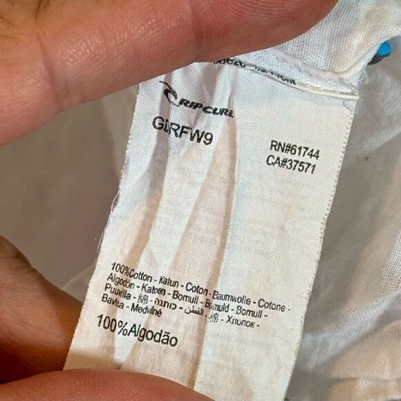 Rip Curl Women's Lightweight Cotton Flowy Premium Surf Cover Up White Dress M - Picture 7 of 11